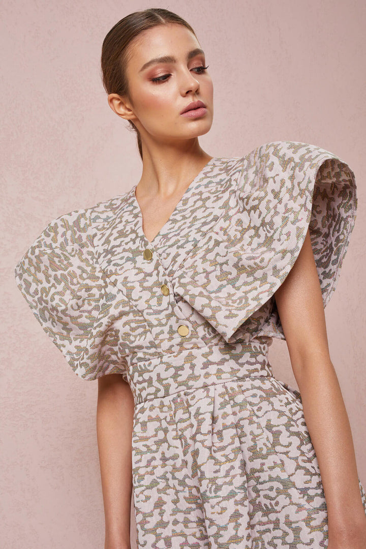 V-NECK JUMPSUIT WITH WIDE LEGS