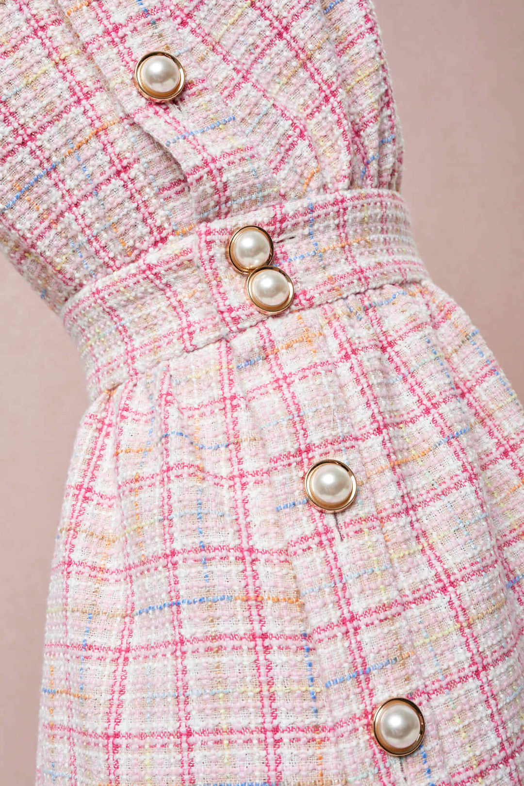 ONE-SHOULDER DRESS WITH SIDE BUTTON FASTENING