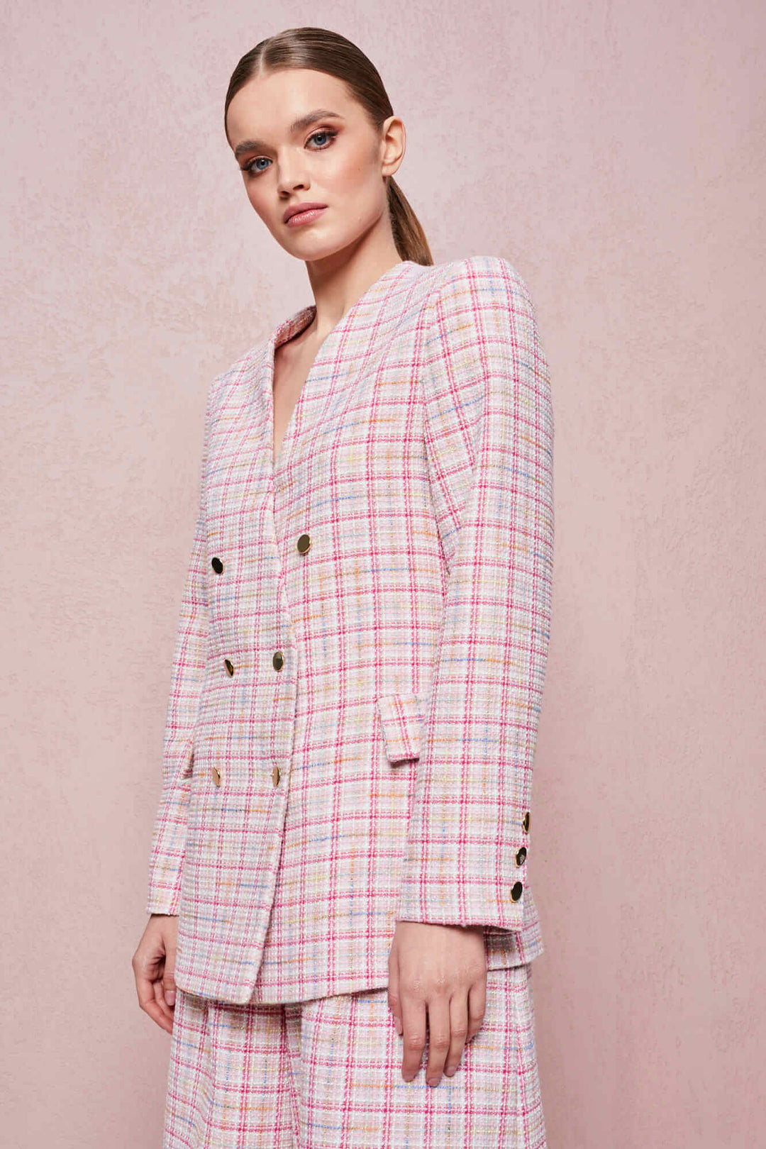 SIMONA DOUBLE-BREASTED TWEED JACKET
