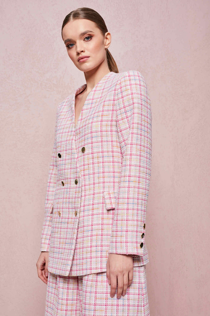 SIMONA DOUBLE-BREASTED TWEED JACKET