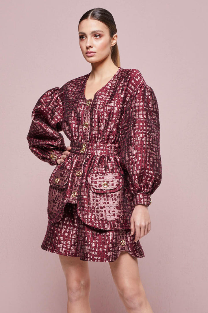 BUTTON-FRONT BLOUSE WITH LONG SLEEVES