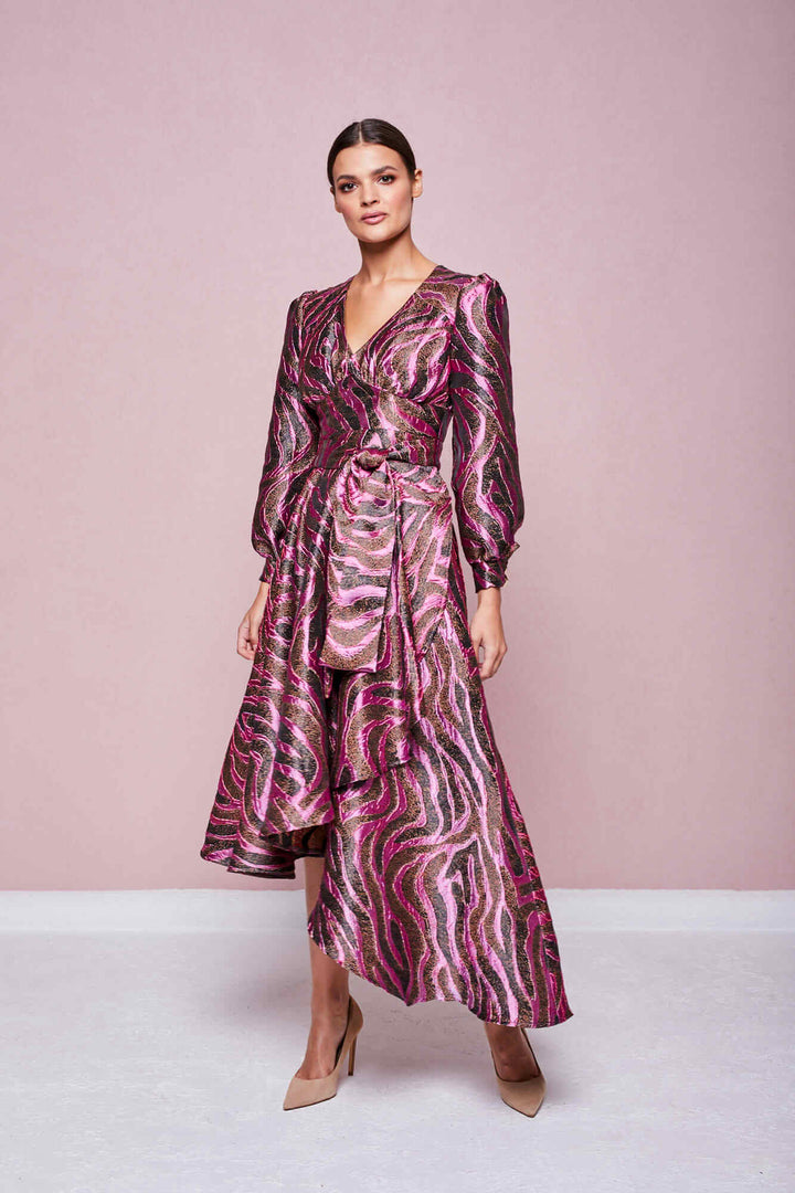 ASYMMETRICAL LONG-SLEEVE DRESS