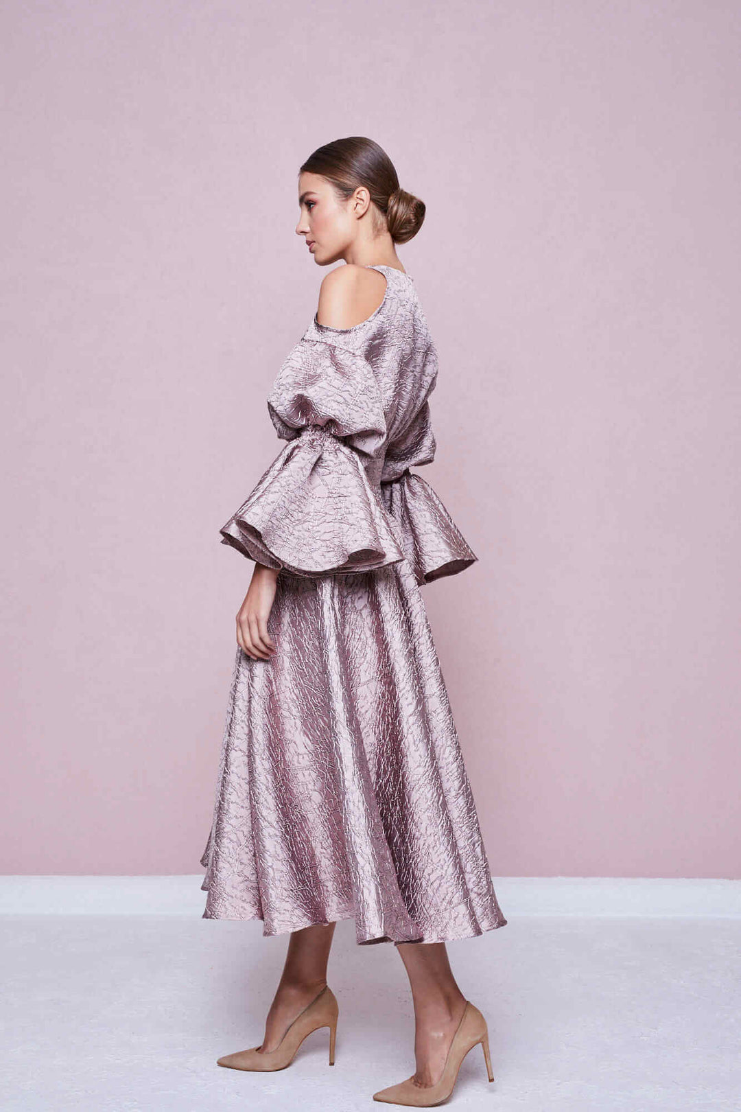 FLARED OFF-THE-SHOULDER DRESS