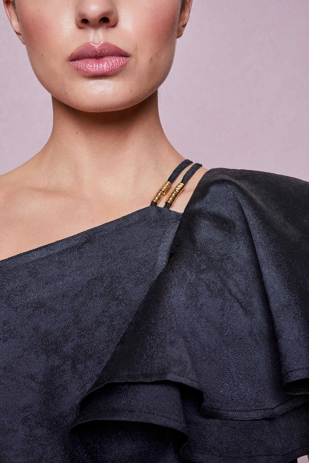 ASYMMETRICAL BLOUSE WITH RUFFLES