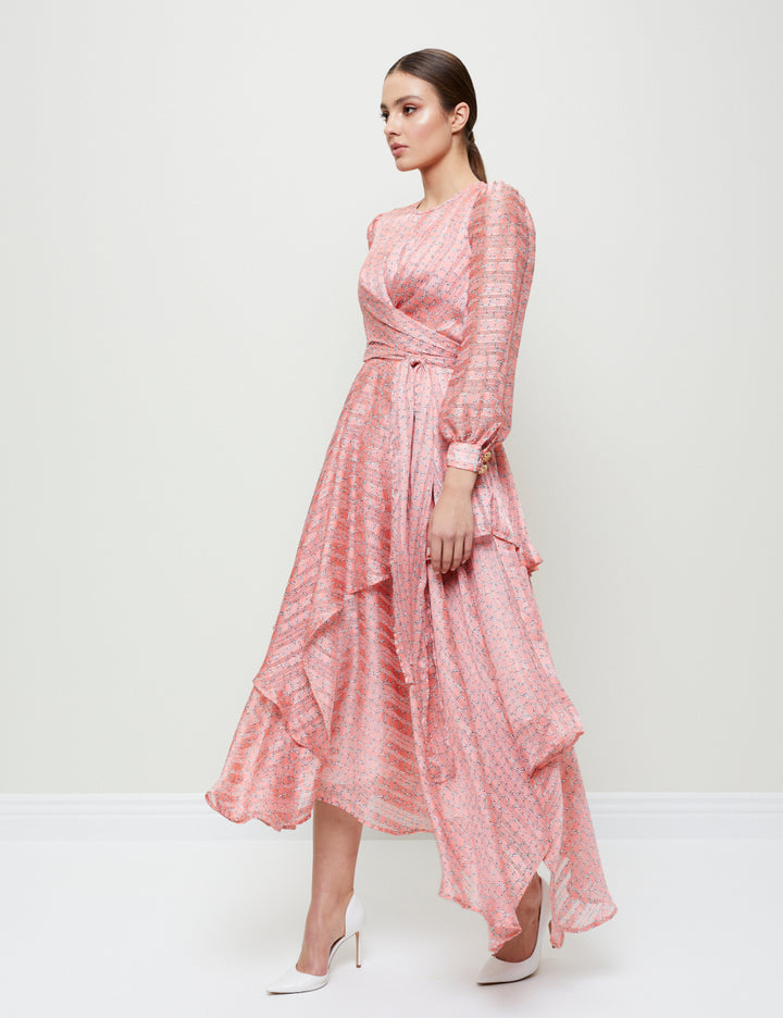 ASYMMETRICAL DRESS WITH A WAIST TIE