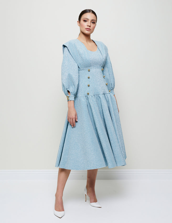MIDI DRESS WITH A FLARED SKIRT