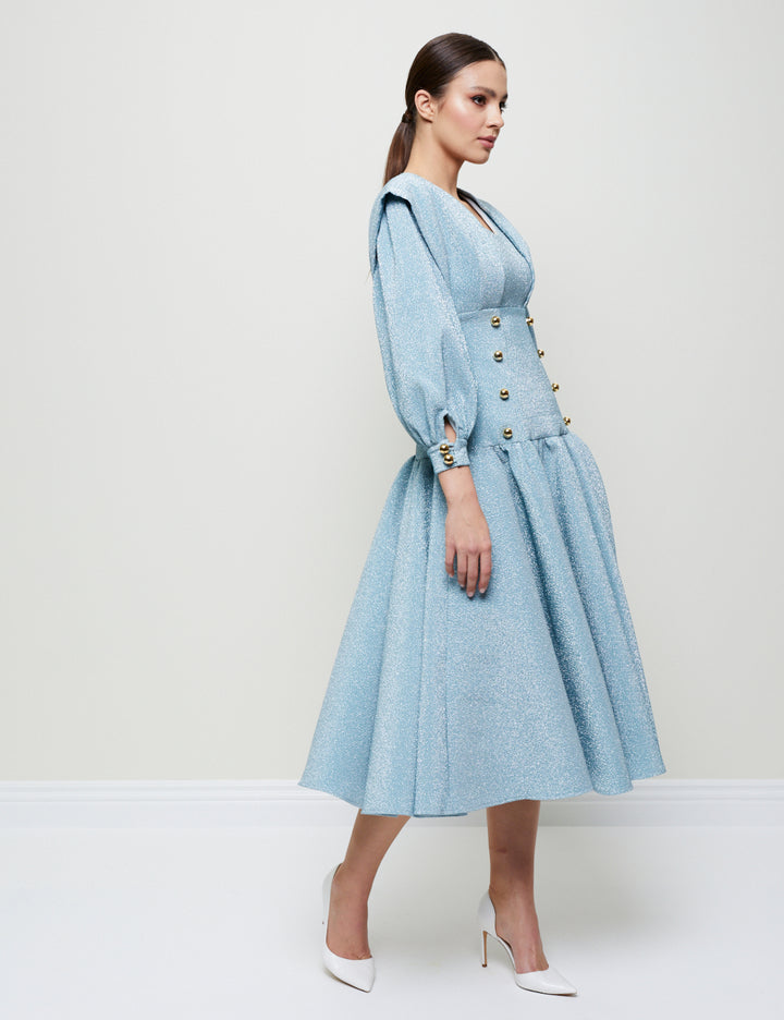 MIDI DRESS WITH A FLARED SKIRT