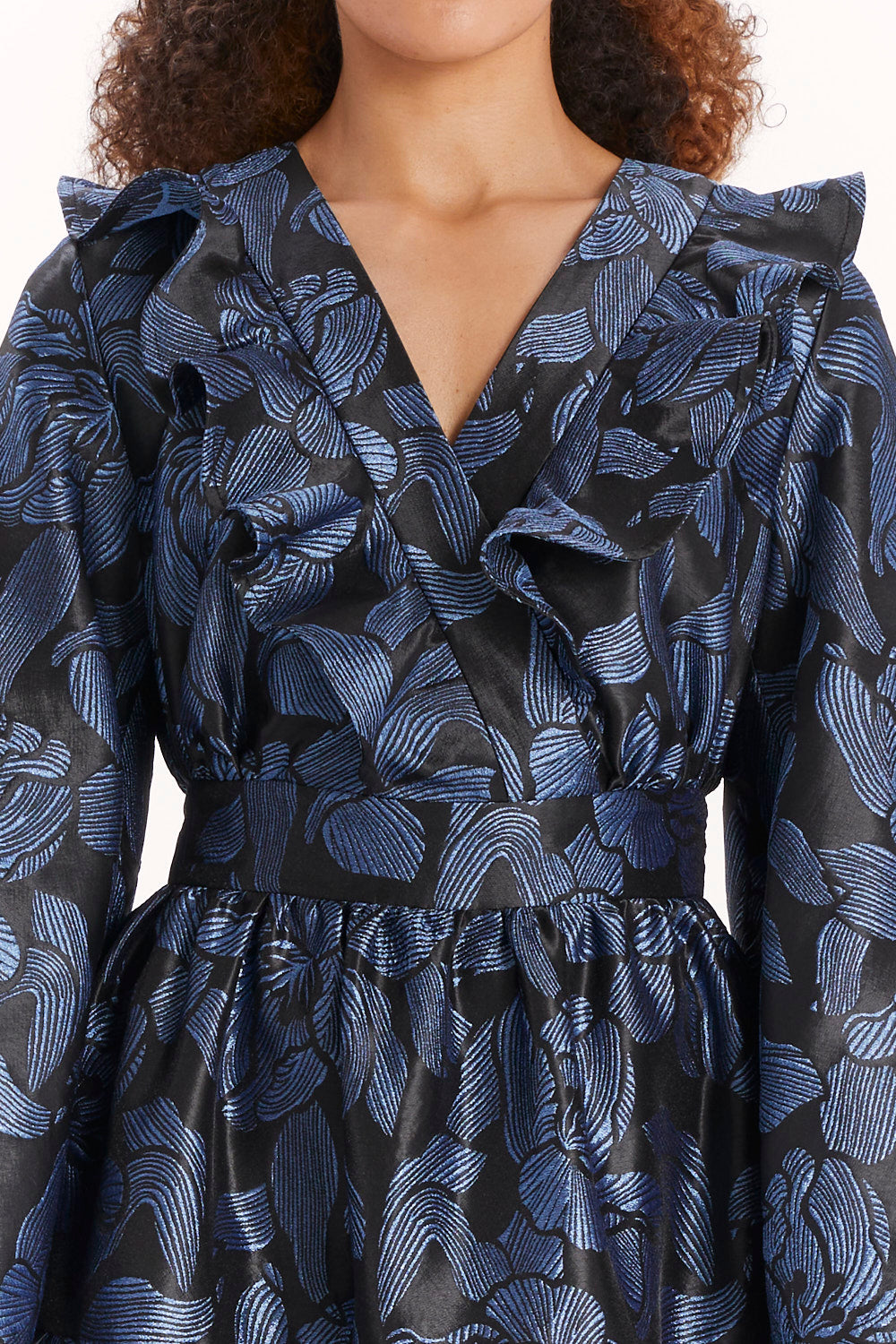 DRESS WITH BELL SLEEVES AND RUFFLES