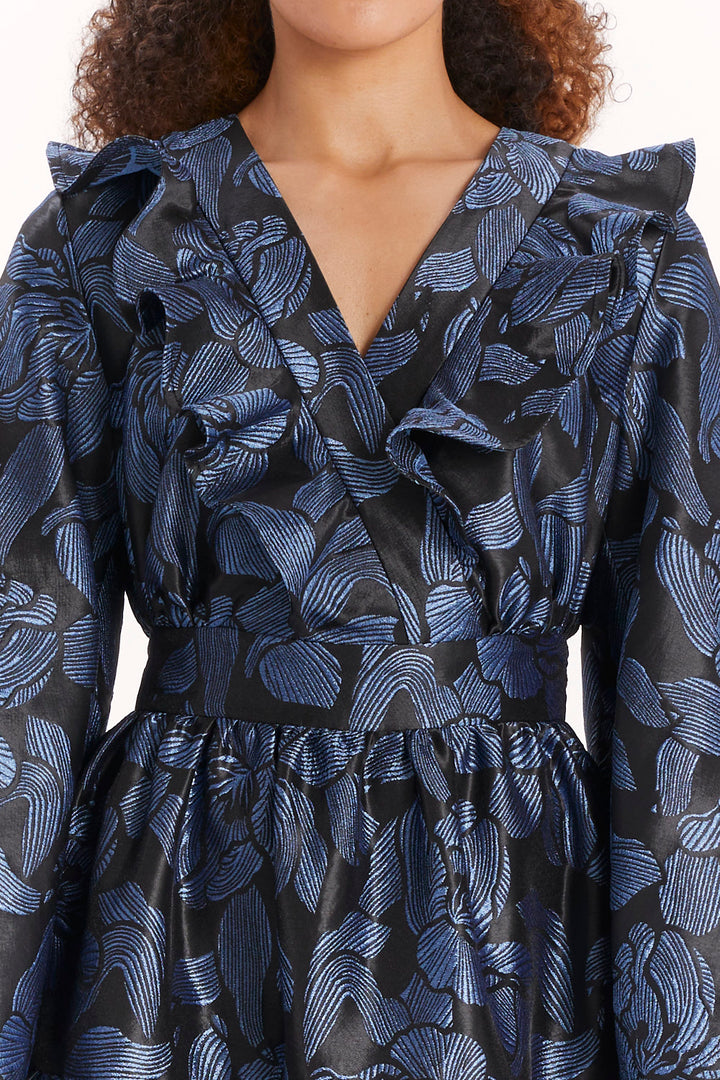 DRESS WITH BELL SLEEVES AND RUFFLES