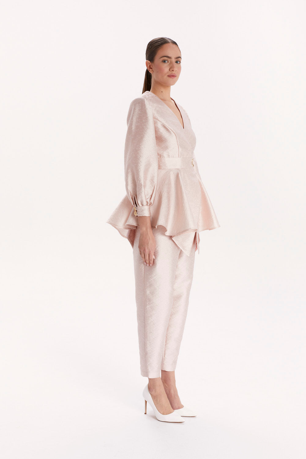 PEPLUM BLOUSE WITH LONG SLEEVES