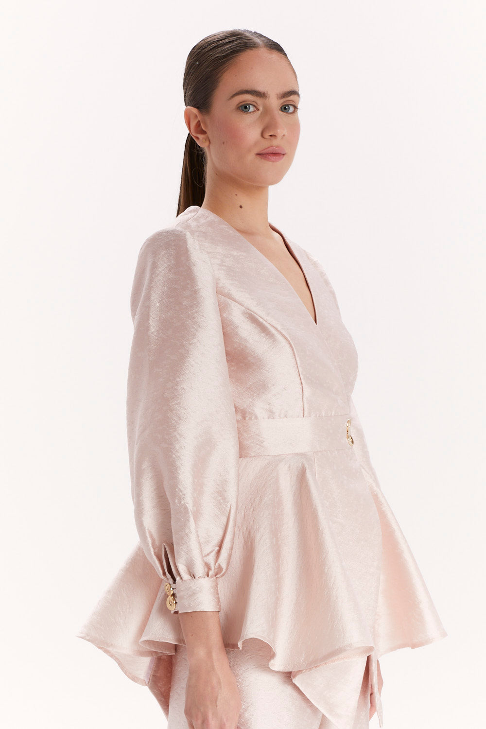 PEPLUM BLOUSE WITH LONG SLEEVES