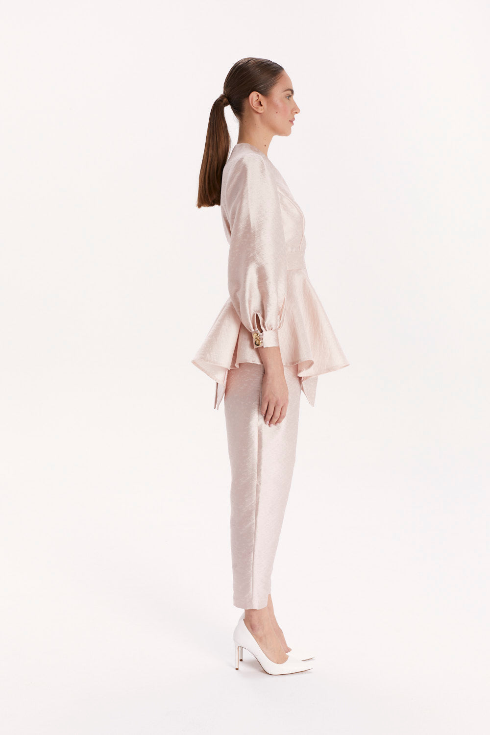 PEPLUM BLOUSE WITH LONG SLEEVES