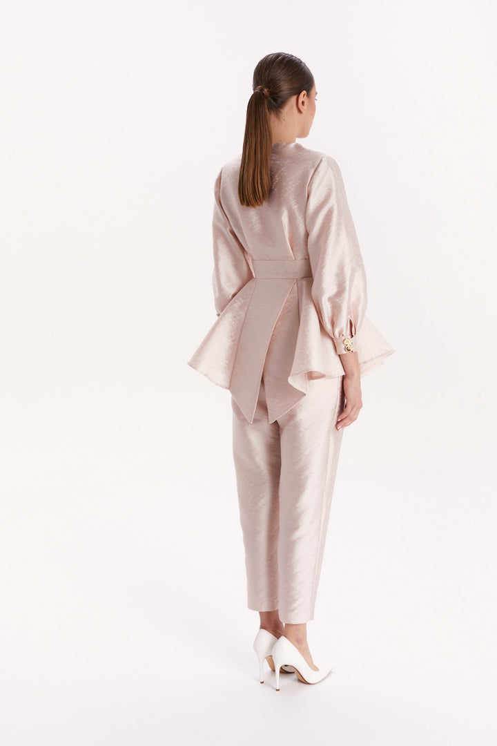 PEPLUM BLOUSE WITH LONG SLEEVES