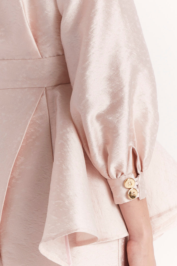 PEPLUM BLOUSE WITH LONG SLEEVES