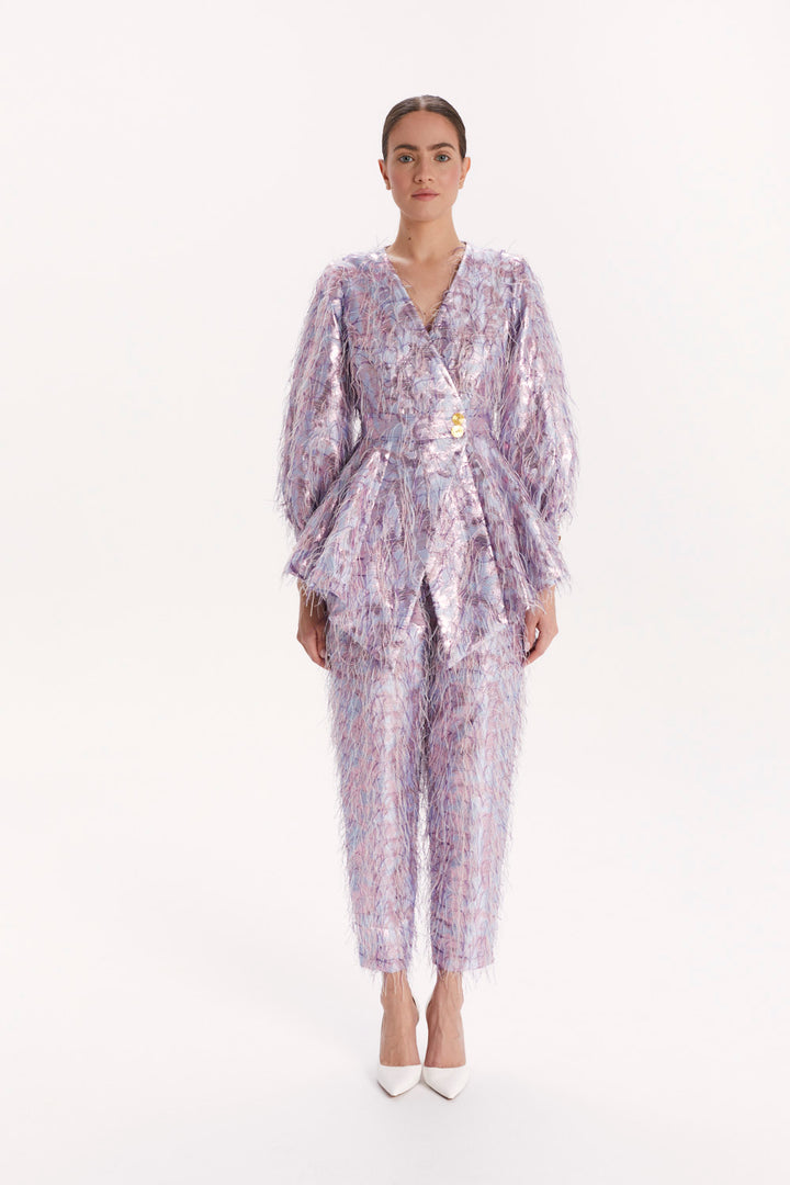 PEPLUM BLOUSE WITH LONG SLEEVES