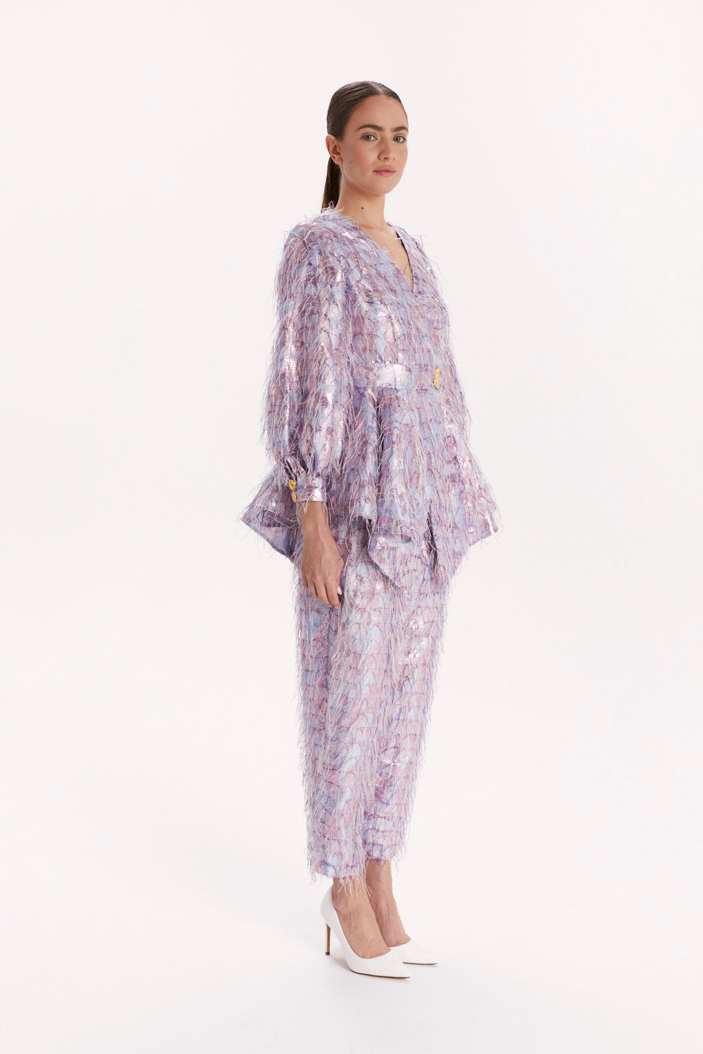 PEPLUM BLOUSE WITH LONG SLEEVES