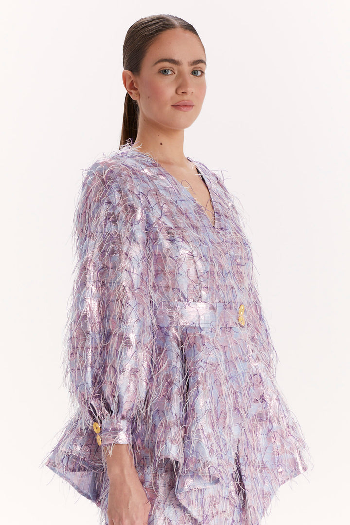 PEPLUM BLOUSE WITH LONG SLEEVES