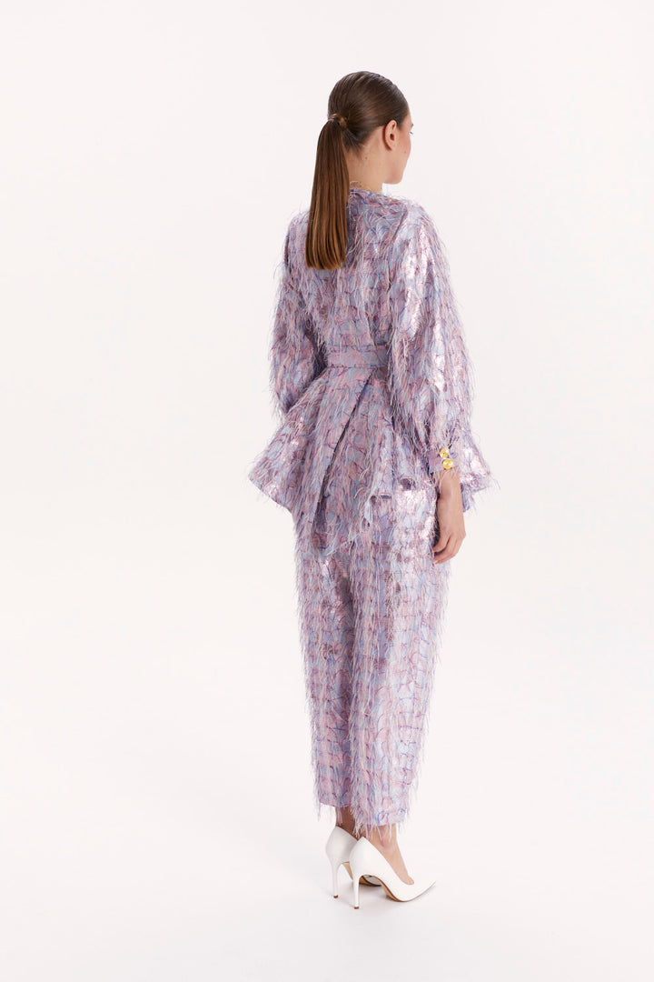 PEPLUM BLOUSE WITH LONG SLEEVES