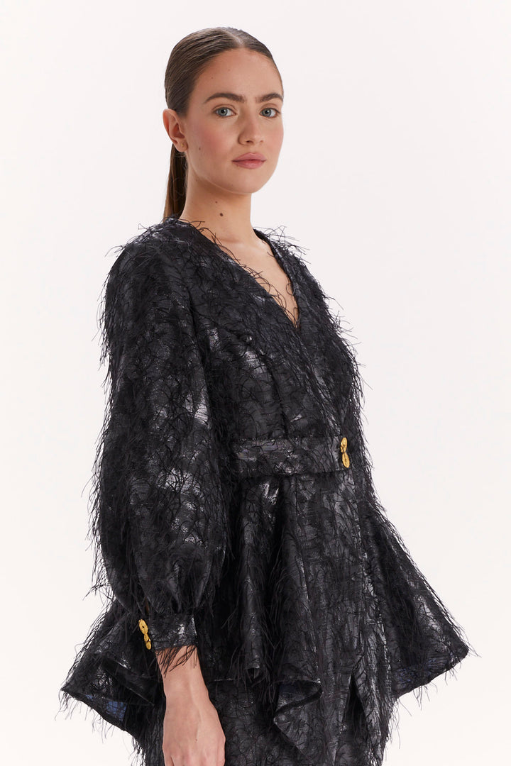 PEPLUM BLOUSE WITH LONG SLEEVES