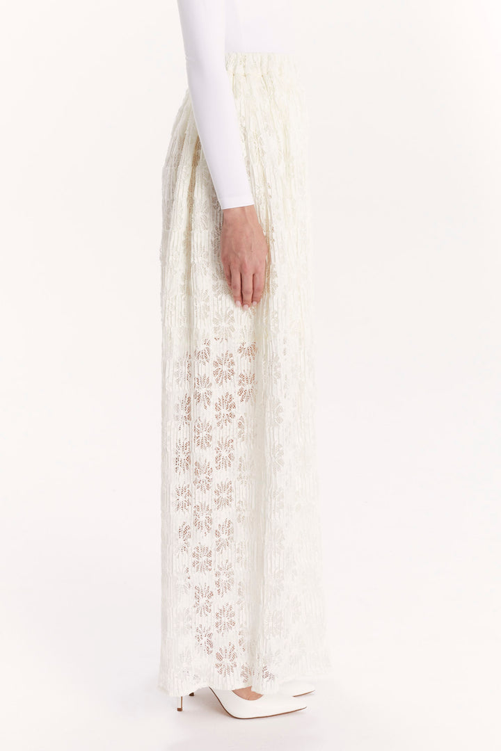 WIDE-LEG LACE PANTS