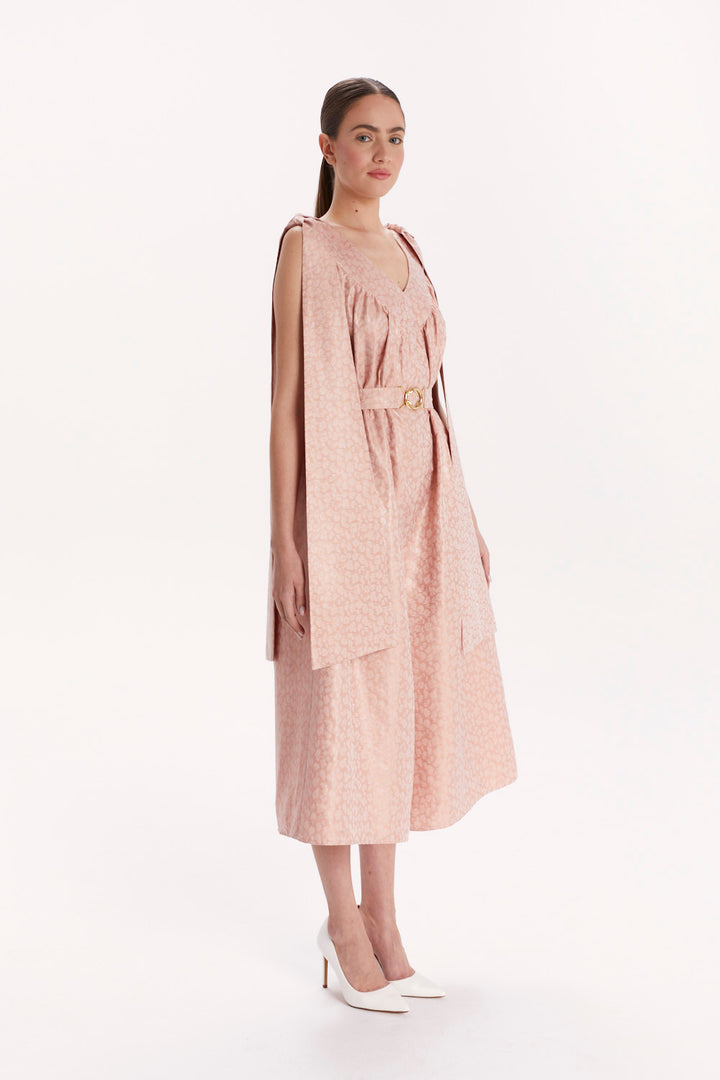 JUMPSUIT WITH TIE STRAPS AND WIDE LEGS