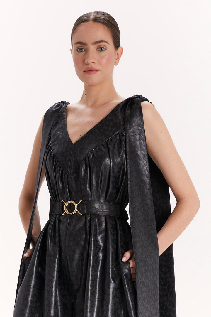 JUMPSUIT WITH TIE STRAPS AND WIDE LEGS
