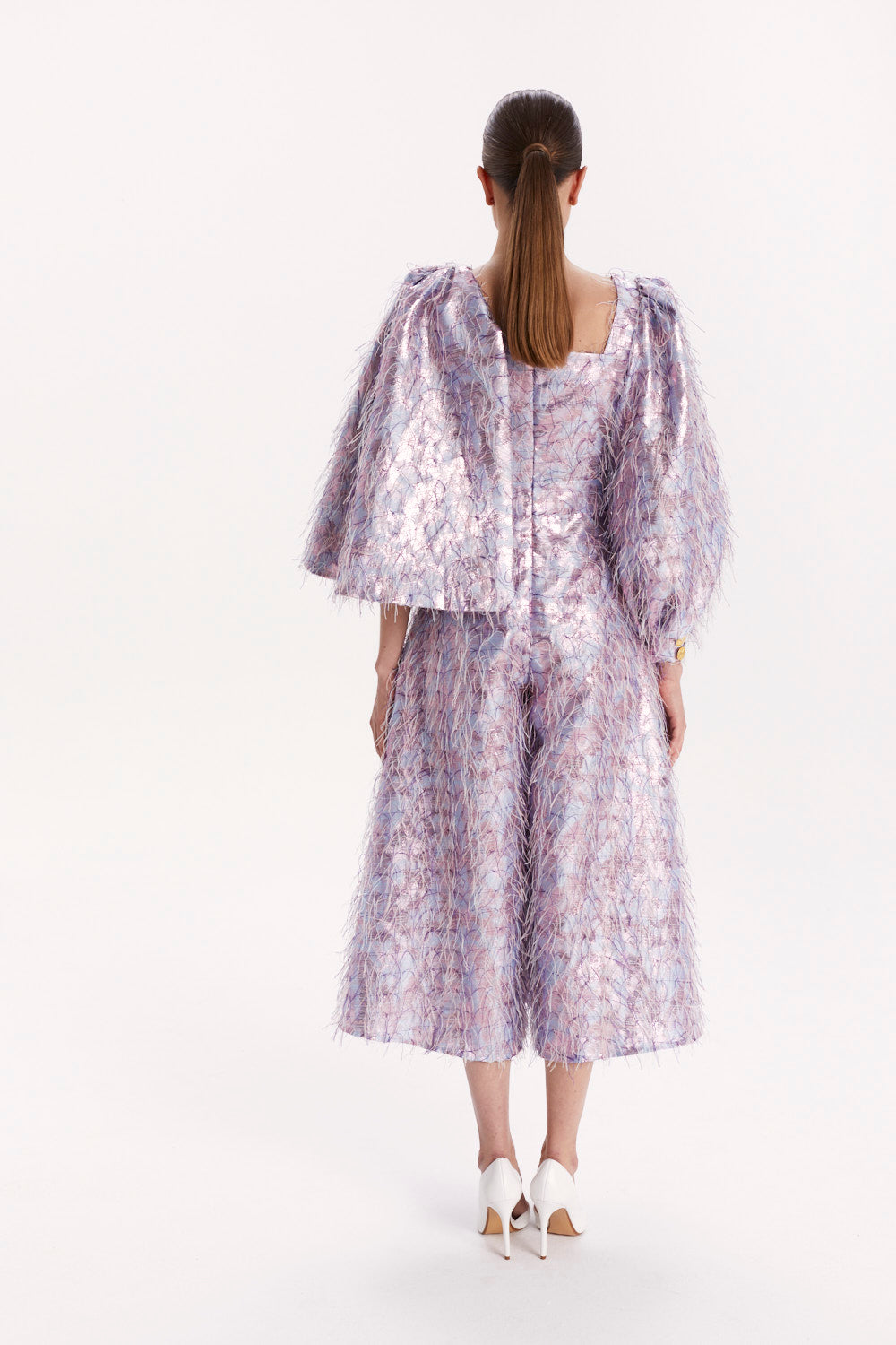 JUMPSUIT WITH ASYMMETRICAL SLEEVES AND WIDE LEGS