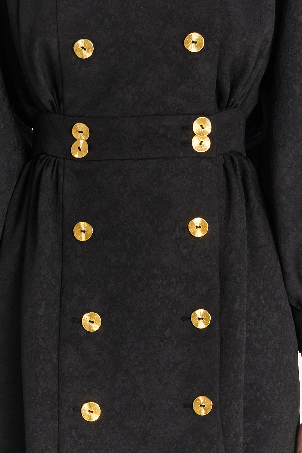DOUBLE-BREASTED DRESS WITH A RUFFLE