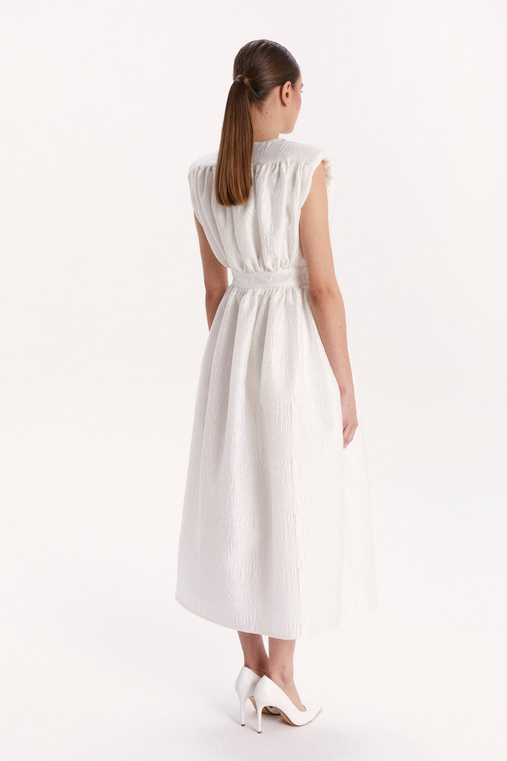 DOUBLE-BREASTED BUTTON-FRONT DRESS