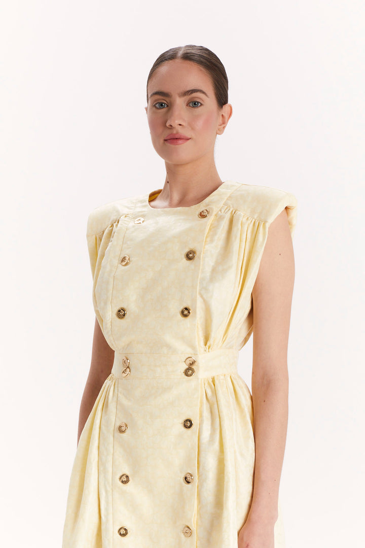 DOUBLE-BREASTED BUTTON-FRONT DRESS