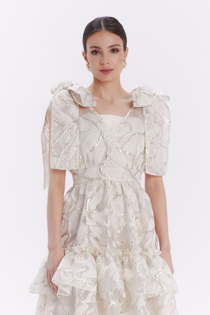 DRESS WITH BOWS ON THE SHOULDER