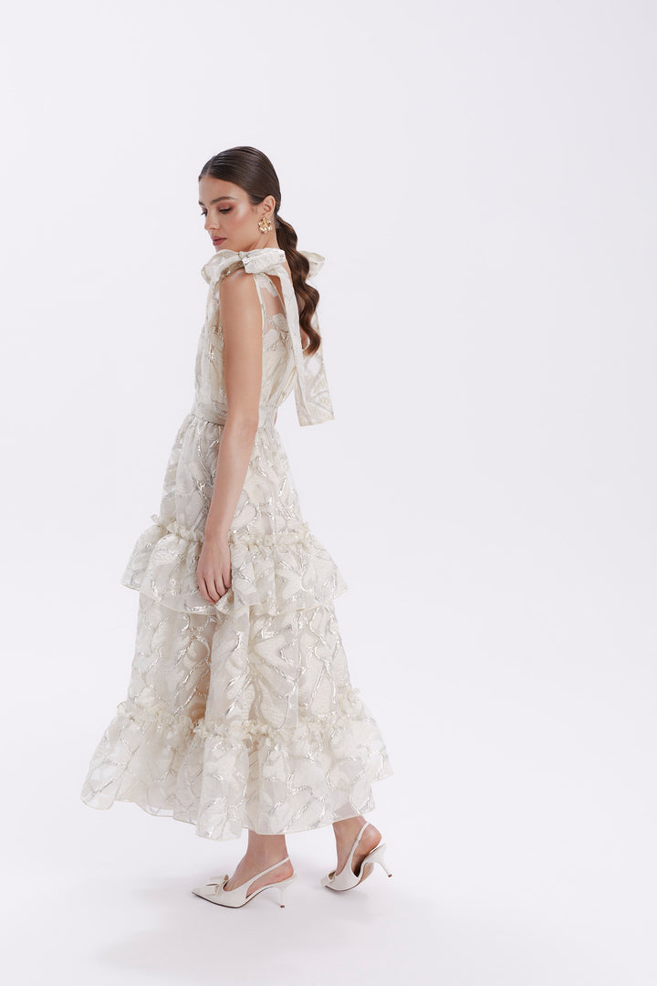 DRESS WITH BOWS ON THE SHOULDER