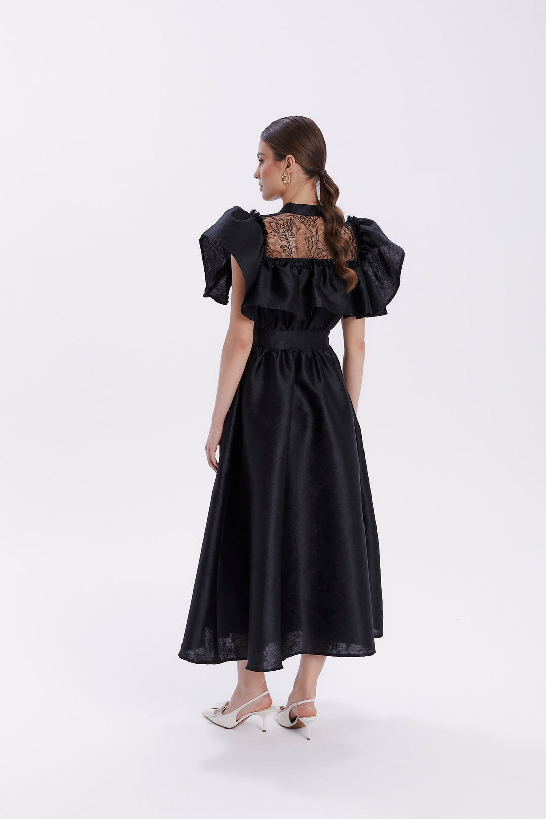 ESTELLA LACED RUFFLED DRESS