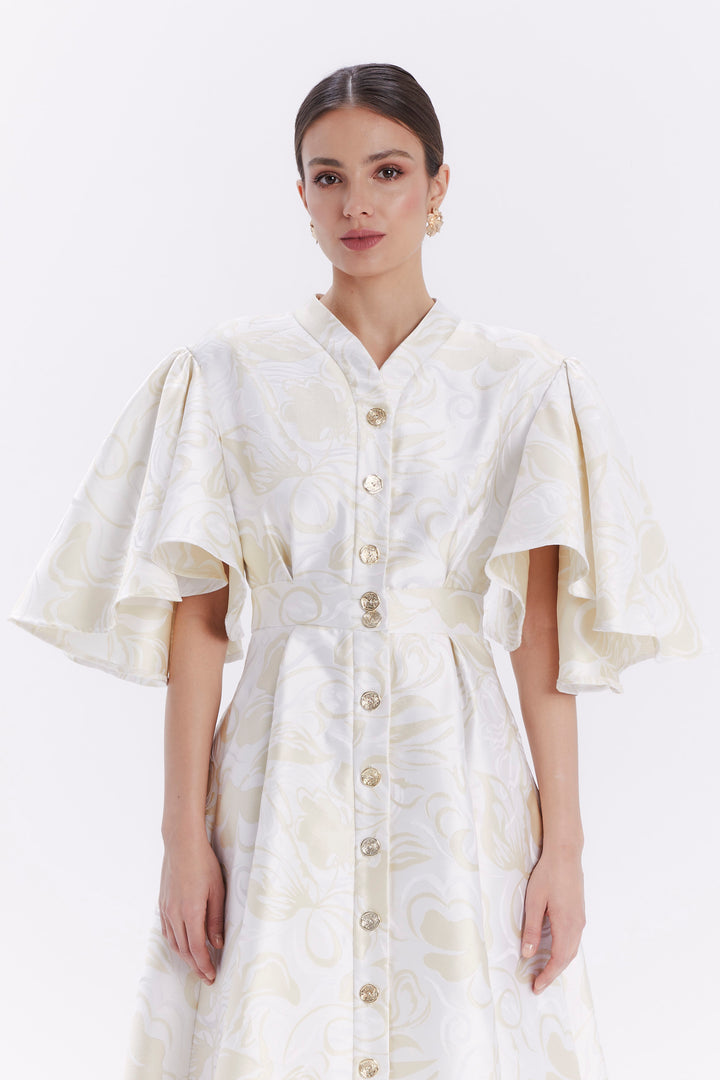 JACQUARD DRESS WITH BUTTONS