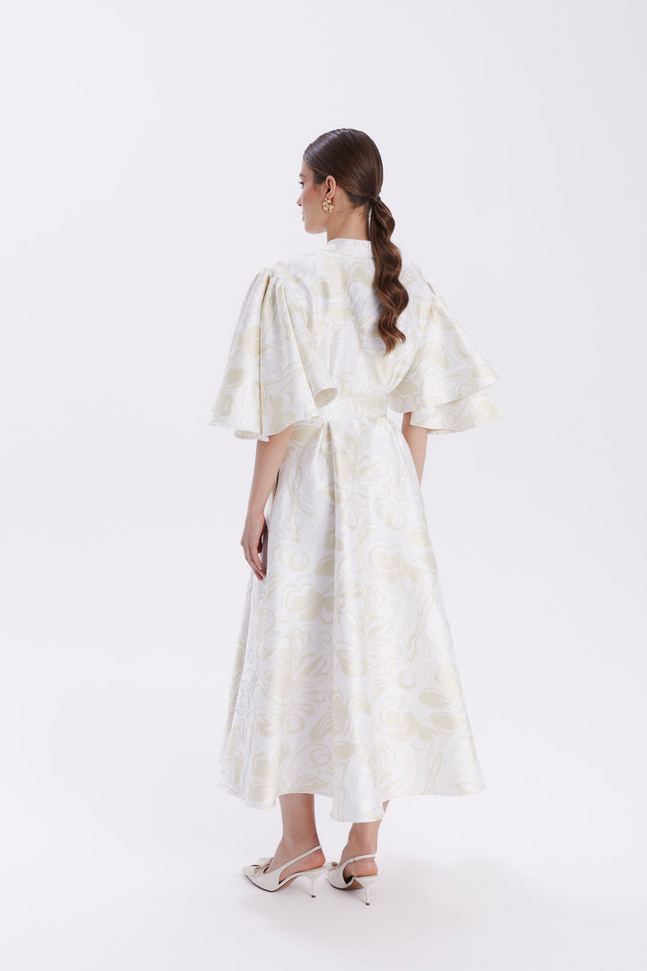 JACQUARD DRESS WITH BUTTONS