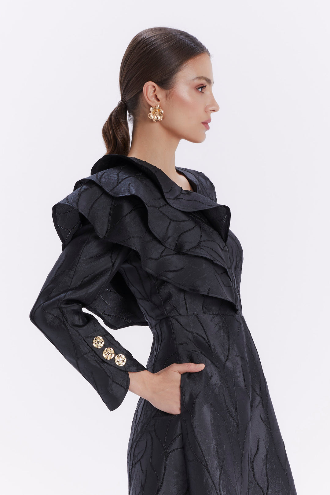 ASYMMETRICAL DRESS WITH LONG SLEEVES
