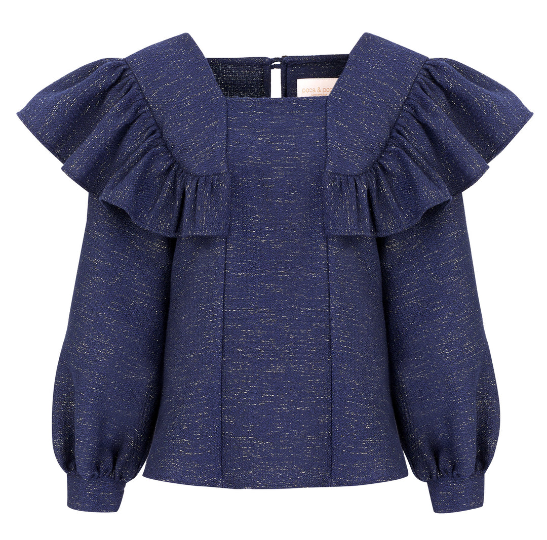 BLOUSE WITH LONG SLEEVES AND SHOULDER RUFFLES