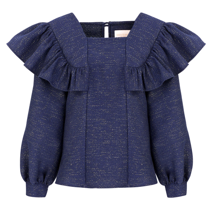 BLOUSE WITH LONG SLEEVES AND SHOULDER RUFFLES