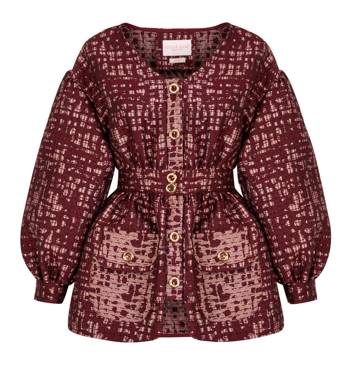 BUTTON-FRONT BLOUSE WITH LONG SLEEVES