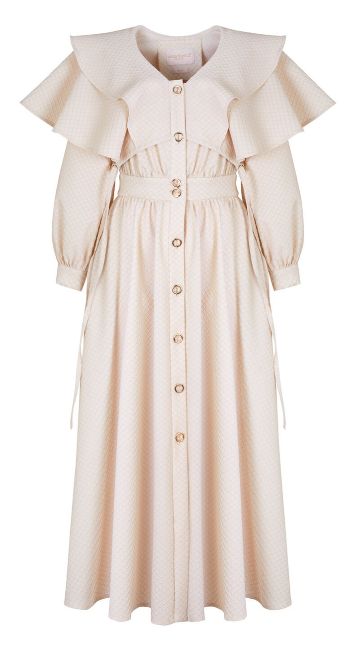 BUTTON-FRONT DRESS WITH LONG SLEEVES