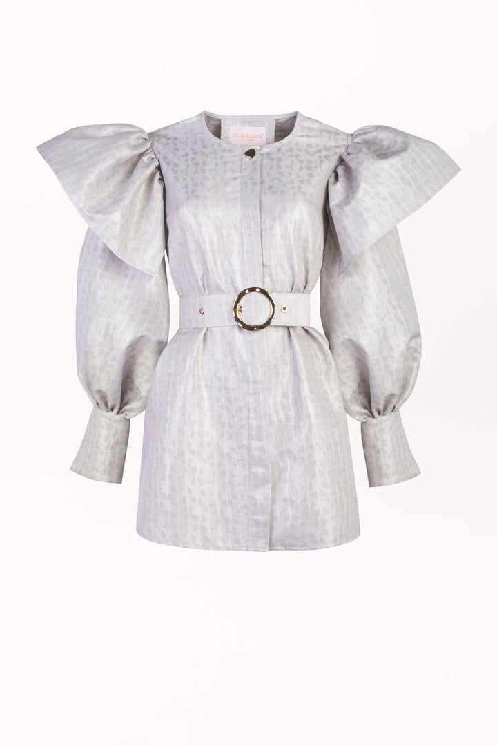 BLOUSE WITH LONG SLEEVES AND A WAIST BELT