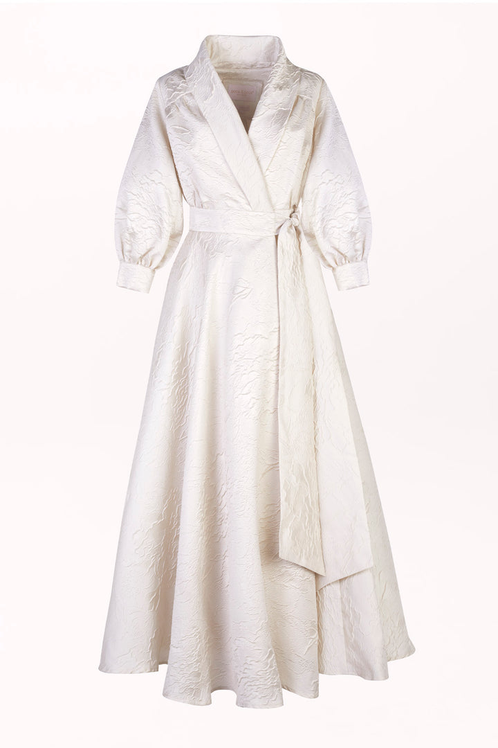 ENVELOPE DRESS WITH A COLLAR AND FLARED SKIRT