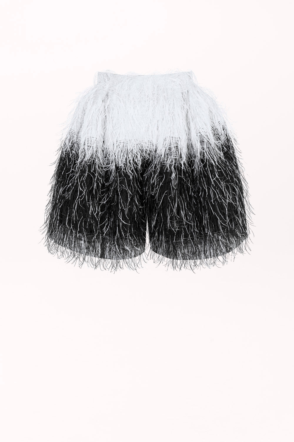 WIDE-LEG SHORTS WITH FEATHER-TEXTURED FABRIC