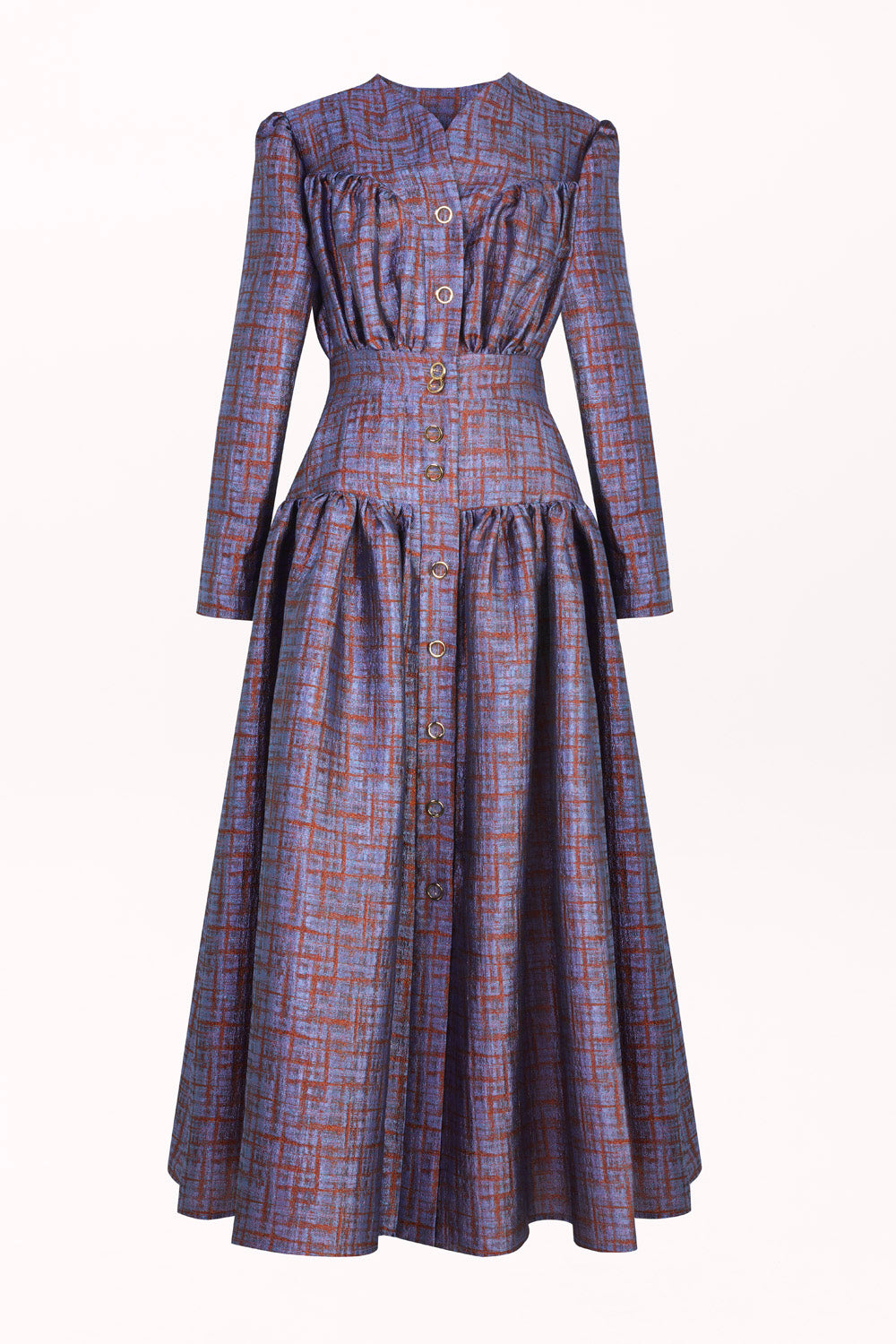 BUTTON-FRONT DRESS WITH LONG SLEEVES