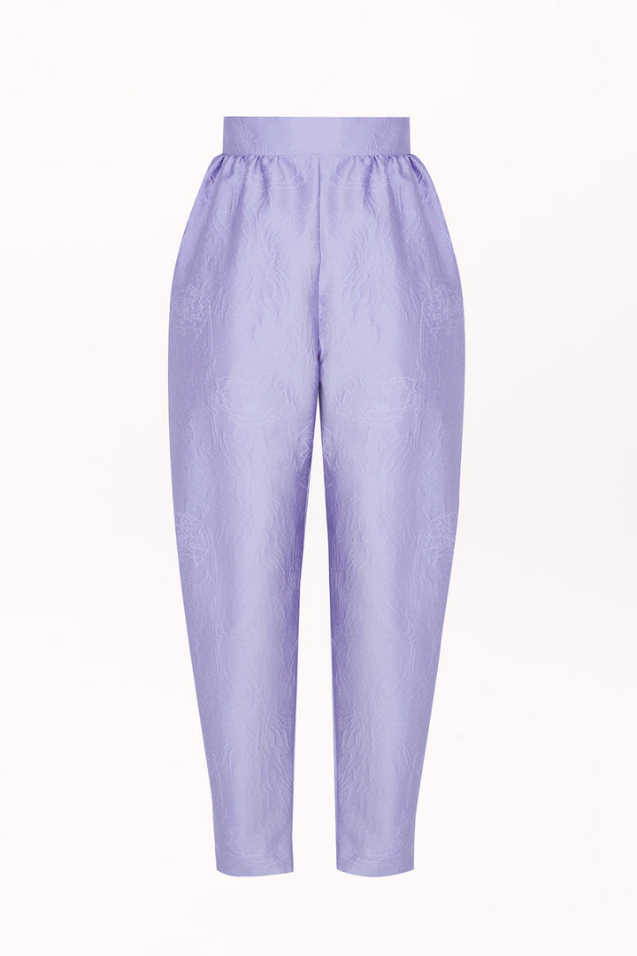 HIGH-WAISTED TROUSERS WITH TAPERED LEGS