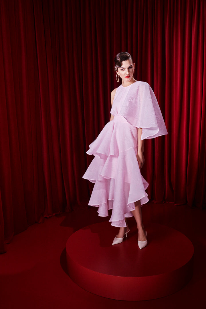 ASYMMETRICAL RUFFLE DRESS