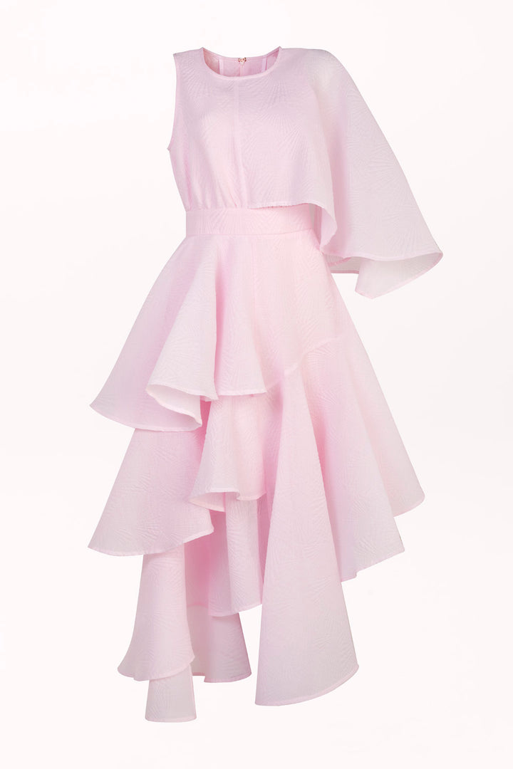 ASYMMETRICAL RUFFLE DRESS