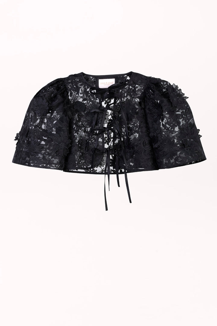 SET WITH A TOP AND BLOUSE WITH 3D FLORAL EMBROIDERY
