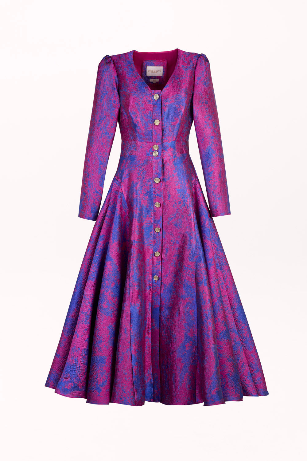 FLARED BUTTON-FRONT DRESS