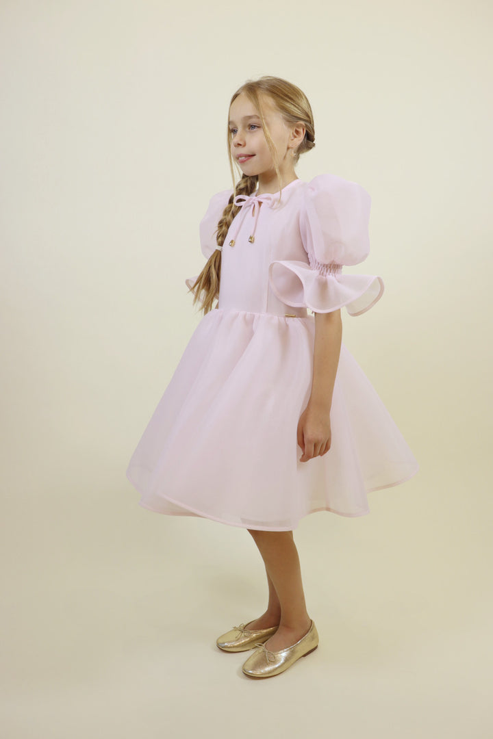 DRESS WITH PUFF SLEEVES